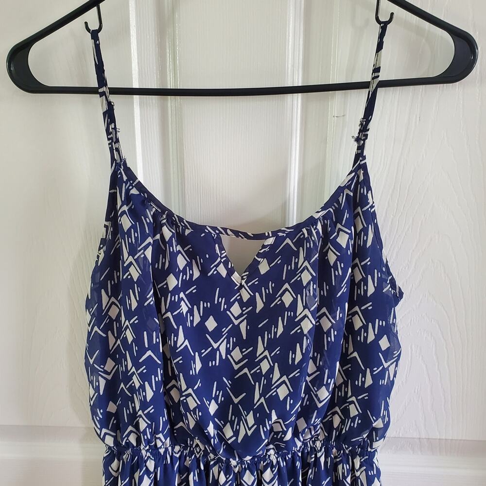 One Clothing Blue and White Spaghetti Strap Sundress. #SW - Picture 3 of 6